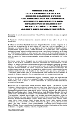 S. 0. 27 - Tribunal Superior de Justicia del Estado de Puebla