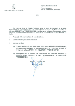 Junta Gobierno Local-Ayto. Zamora Martes 06-09-16