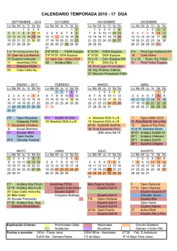 Calendario DGA Temporada 2016-2017
