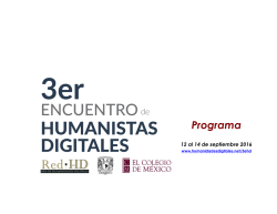 Programa - Humanidades Digitales