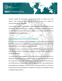Newsletter Abril 2016 - Universidad de Buenos Aires