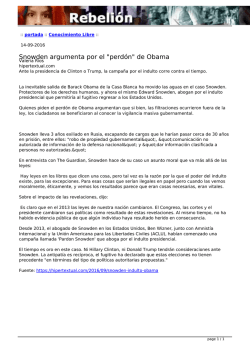 Snowden argumenta por el "perd  " de Obama