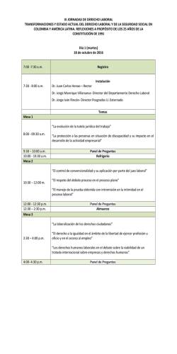 Programa del evento - Universidad Externado de Colombia