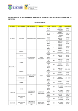 Oferta de actividades del BSD. - Ayuntamiento de Las Palmas de