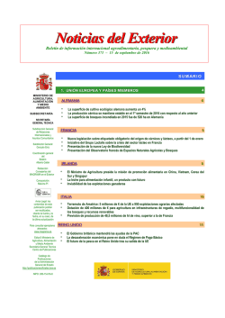 Noticias del Exterior - Ministerio de Agricultura, Alimentación y