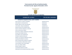 Convocatoria de Becas Institucionales Periodo Escolar Agosto