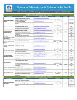 DIRECTORIO DEFENSORIA ACTUALIZADO SEPTIEMBRE 2016