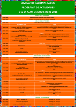 seminario nacional ascgm programa de actividades del 04 al 07 de
