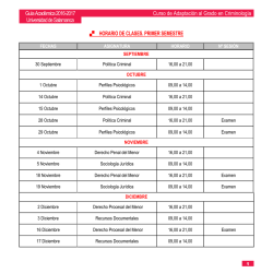 Horarios del Curso de Adaptación al Grado en Criminología 2016