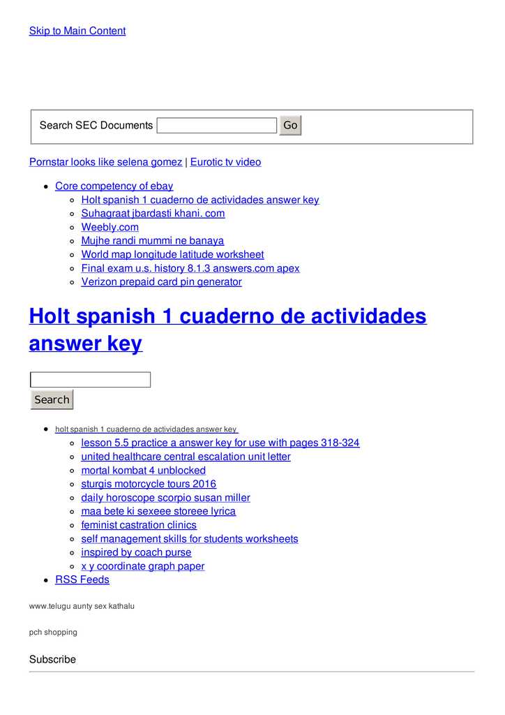 Holt Spanish 1 Cuaderno De Actividades Answer Key