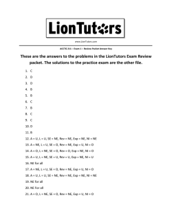These are the answers to the problems in the LionTutors Exam