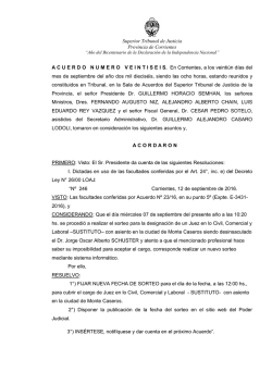Acuerdo N° 26/2016 - Poder Judicial de Corrientes