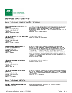 Ofertas difundidas por el Servicio Público de Empleo de ANDALUCÍA