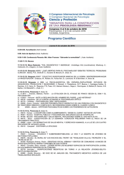Programa Cient&iacute;fico - Facultad de Psicolog&iacute;a