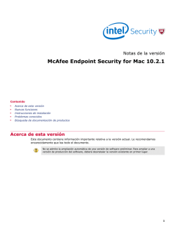 McAfee Endpoint Security for Mac 10.2.1 Notas de la versión