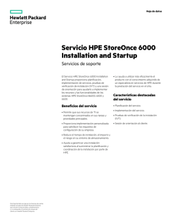 Hoja de datos del Servicio HPE StoreOnce 6000 Installation and