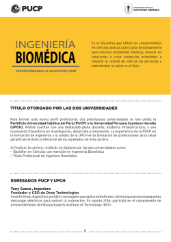 Ingeniería Biomédica - Pontificia universidad católica del Perú