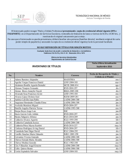 INVENTARIO DE TÍTULOS