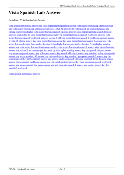 Vista Spanish Lab Answer