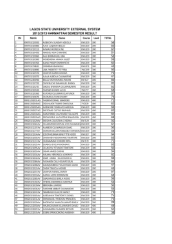 lagos state university external system 2012/2013 harmattan
