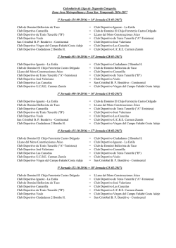 Calendario de Liga de Segunda Categoría. Zona Área