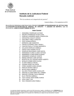 Lista de Admitidos Secretarios. - Instituto de la Judicatura Federal