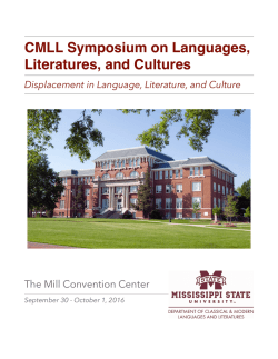Symposium Program - Classical & Modern Languages & Literatures