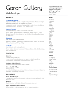 resume. - Garan Guillory: Software Developer