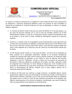 comunicado oficial - Ejercito de Chile