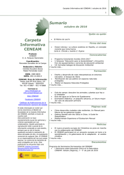 Boletín Carpeta Informativa del CENEAM