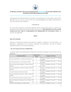 Convocatoria Institucional - Benemérita Universidad Autónoma de