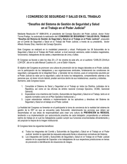 I CONGRESO DE SEGURIDAD Y SALUD EN EL