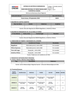 Informe Diario de Monitoreo Regional AM 29.09.2016