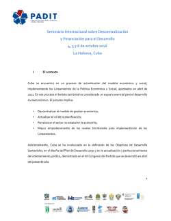 Seminario Internacional sobre Descentralización y Financiación
