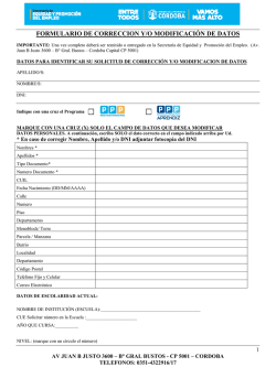 formulario de correccion y/o modificación de datos