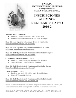 inscripciones alumnos regulares lapso 2016-2