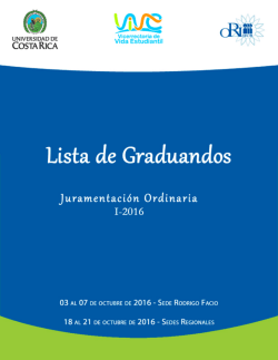 Lista de graduandos. Juramentación Ordinaria. Octubre 2016