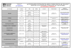 ACTIVIDADES EXTRAESCOLARES CURSO ESCOLAR 2016/2017