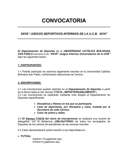 convocatoria - La Paz - Universidad Católica Boliviana