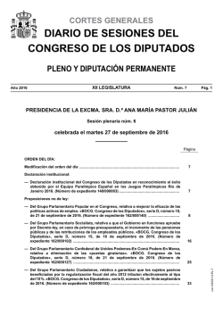 Diario de Sesiones de Pleno y Diputación Permanente