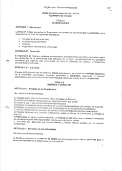 Reglamento General de Estudios - Universidad Inca Garcilaso de la