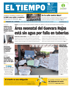 &Aacute;rea neonatal del Guevara Rojas est&aacute; sin agua por falla