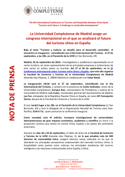 nota de prensa nota de prensa - Universidad Complutense de Madrid