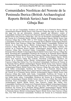 Comunidades Neoliticas del Noreste de la Peninsula Iberica (British
