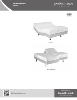 owners manual - Adjustable Beds by Leggett & Platt