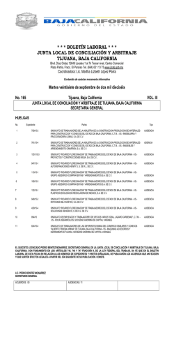 boletín laboral * * * junta local de conciliación y arbitraje tijuana