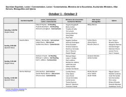 Ministry Schedule - Holy Name of Jesus Wyoming Michigan