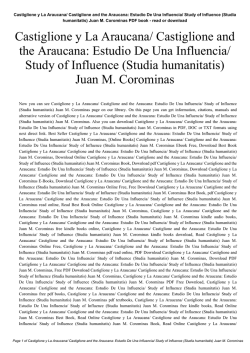 Castiglione y La Araucana/ Castiglione and the Araucana: Estudio