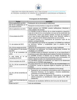 Cronograma de Actividades - Benemérita Universidad Autónoma de