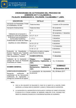 Cronograma 2017 I - Universidad Nacional de Cajamarca